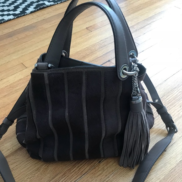 Michael Kors Handbags - Michael Kors Brooklyn Calf Hair Satchel (Gray)